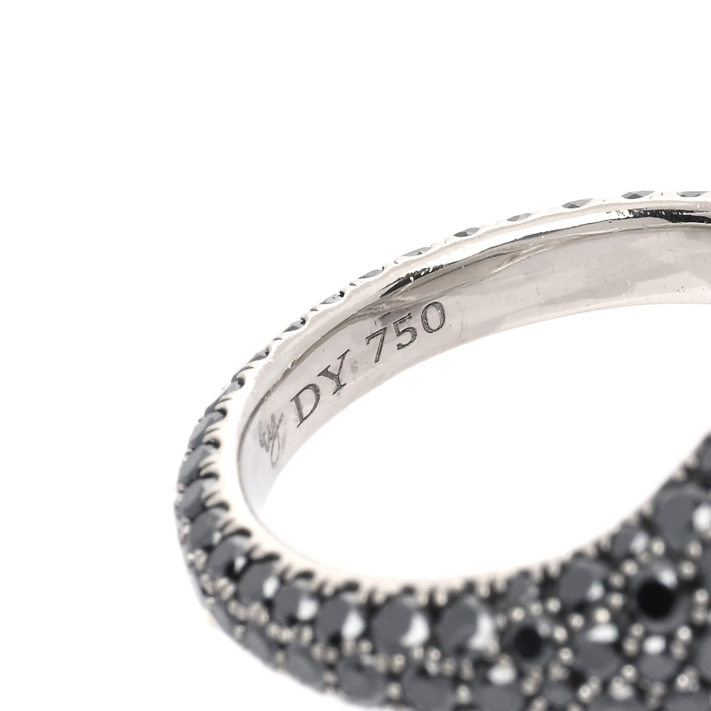 18K White Gold Black Diamond Pave Pinky Ring 45 3.5