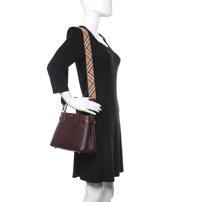 Burberry Grainy Calfskin House Check Small Banner Tote Mahogany Red 2 of 12