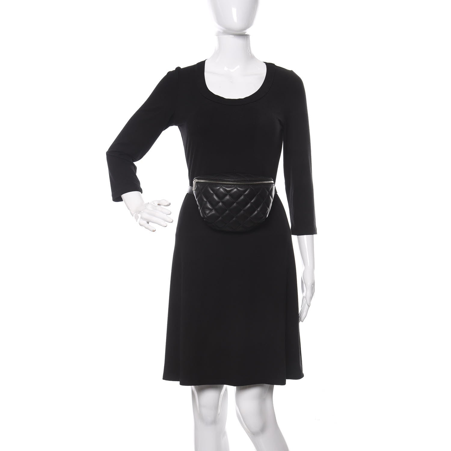 Chanel Grained Calfskin Quilted Waist Belt Bag Black 2 of 11