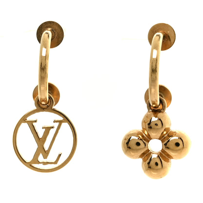 Louis Vuitton Brass Blooming Earrings Gold 1 of 5