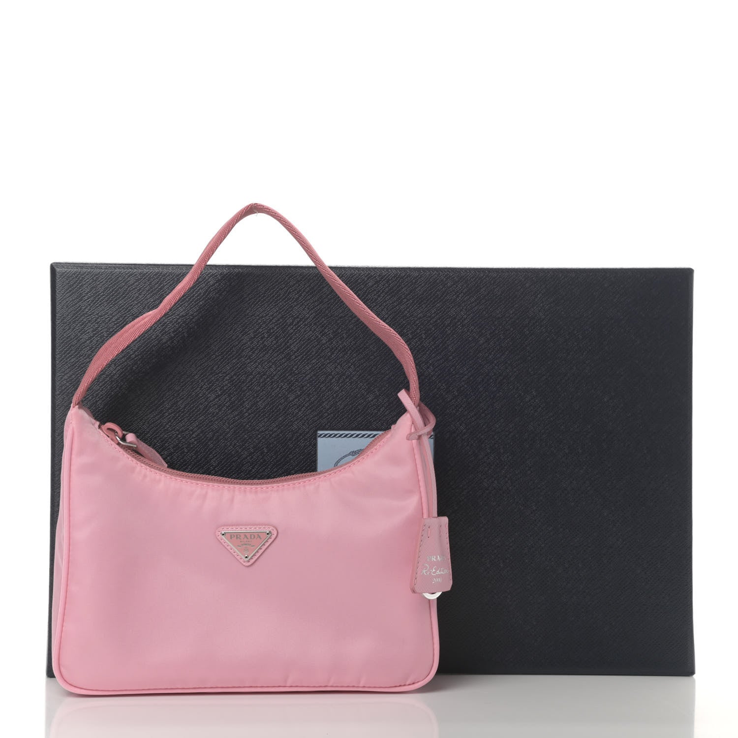Prada Tessuto Nylon Saffiano Mini Re-Edition 2000 Bag Rosa 12 of 12