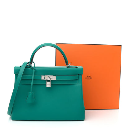 Hermes Evercolor Verso Kelly Retourne 32 Vert Verone Bleu Du Nord 11 of 11