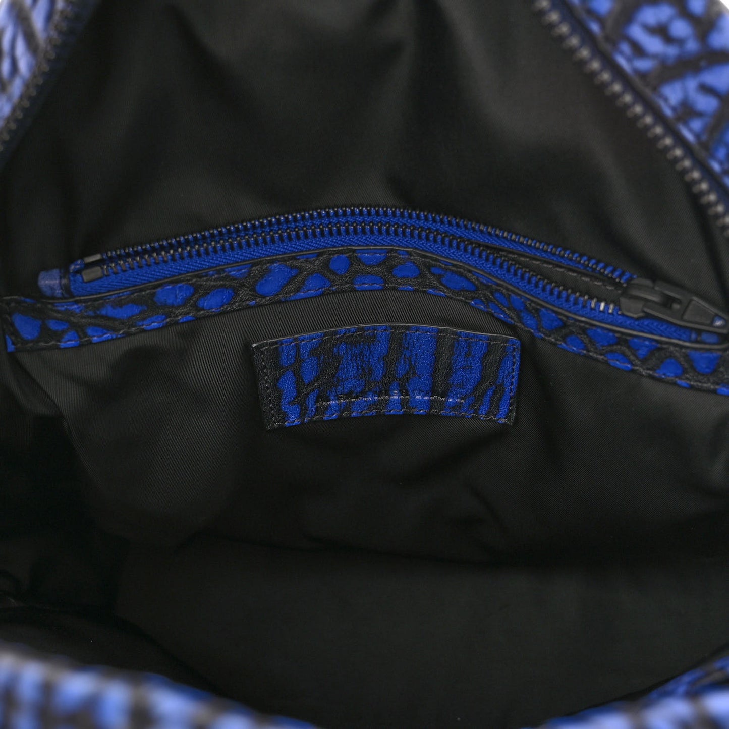 Pebbled Lambskin Dumbo Backpack Matte Black Hardware Blue