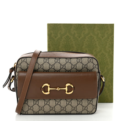 Gucci GG Supreme Monogram Small Horsebit 1955 Shoulder Bag Beige Brown Sugar 13 of 14