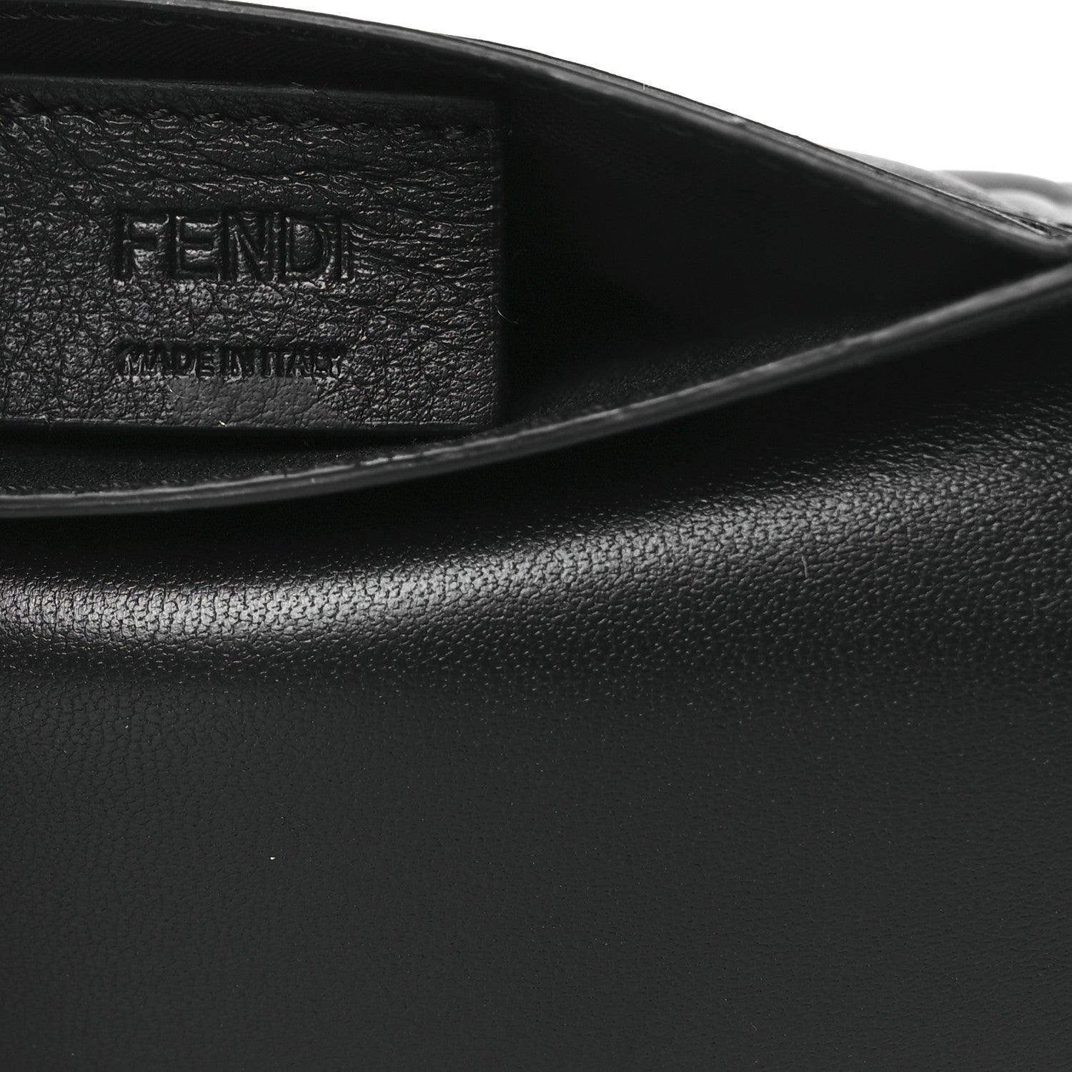 Fendi Nappa Matisse FF Diagonal Embossed Fold Over Card Holder Wallet Black 4 of 8