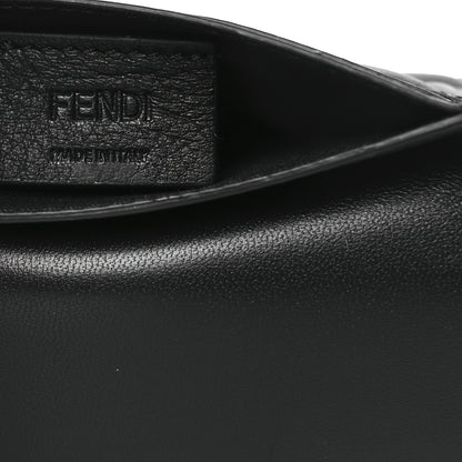 Fendi Nappa Matisse FF Diagonal Embossed Fold Over Card Holder Wallet Black 4 of 8