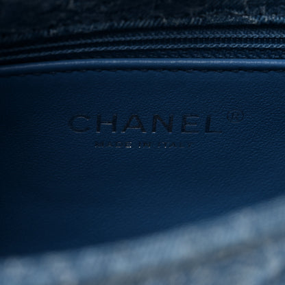 Chanel Denim Quilted Camellia Sweetheart Mini Flap Blue 7 of 10