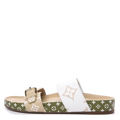Louis Vuitton Monogram Giant Bom Dia Flat Mule Sandals 41 White Moka 1 of 8