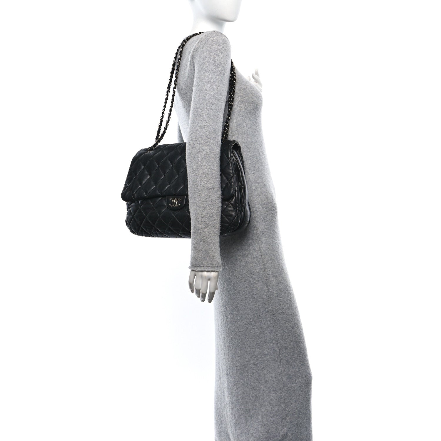 Chanel Lambskin Quilted Chanel 3 Maxi Flap Bag Black 2 of 10
