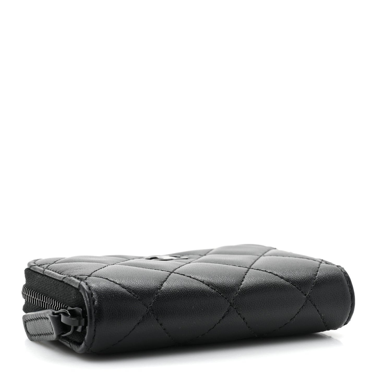 Lambskin Quilted Zip Coin Purse So Black