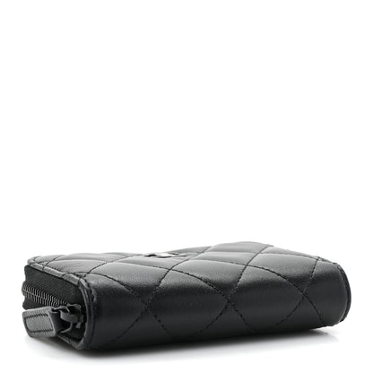Chanel Lambskin Quilted Zip Coin Purse So Black 4 of 10