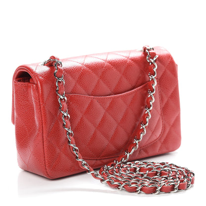 Chanel Caviar Quilted Mini Rectangular Flap Red 3 of 12