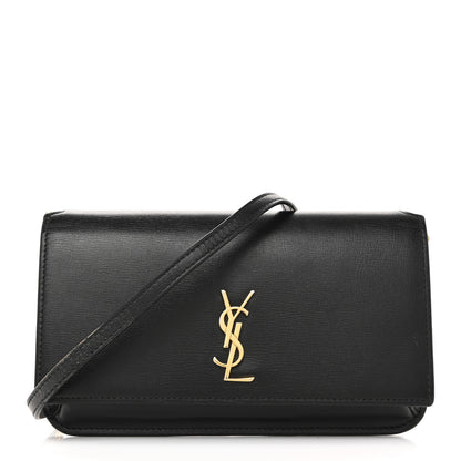 Saint Laurent Smooth Calfskin Monogram Phone Holder Crossbody Black 1 of 13