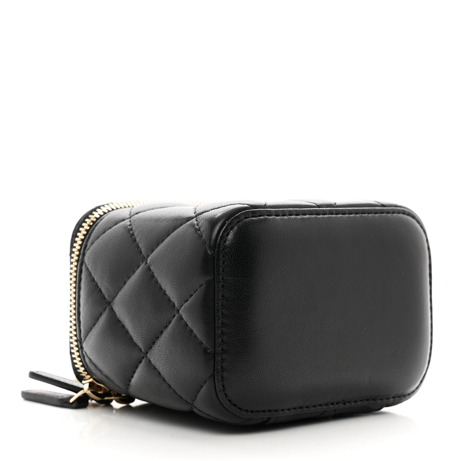 Chanel Lambskin Quilted Mini Pearl Crush Vanity Case With Chain Black 4 of 10