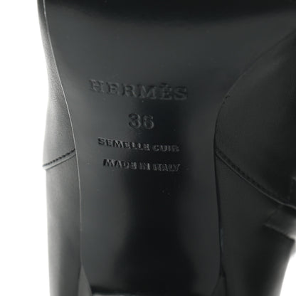 Hermes Calfskin Joueuse Ankle Boots 36 Black 6 of 6