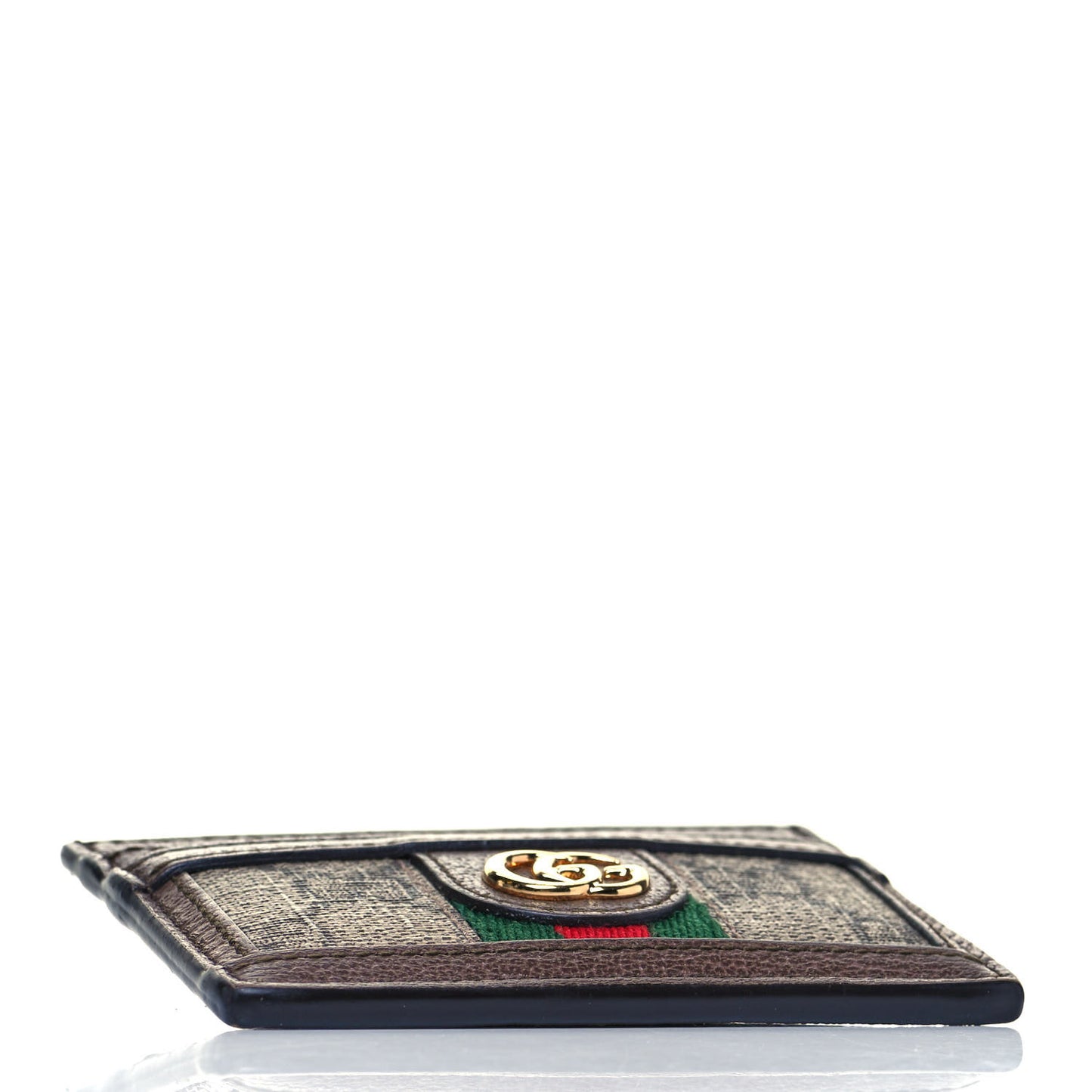 GG Supreme Monogram Ophidia Card Holder Brown