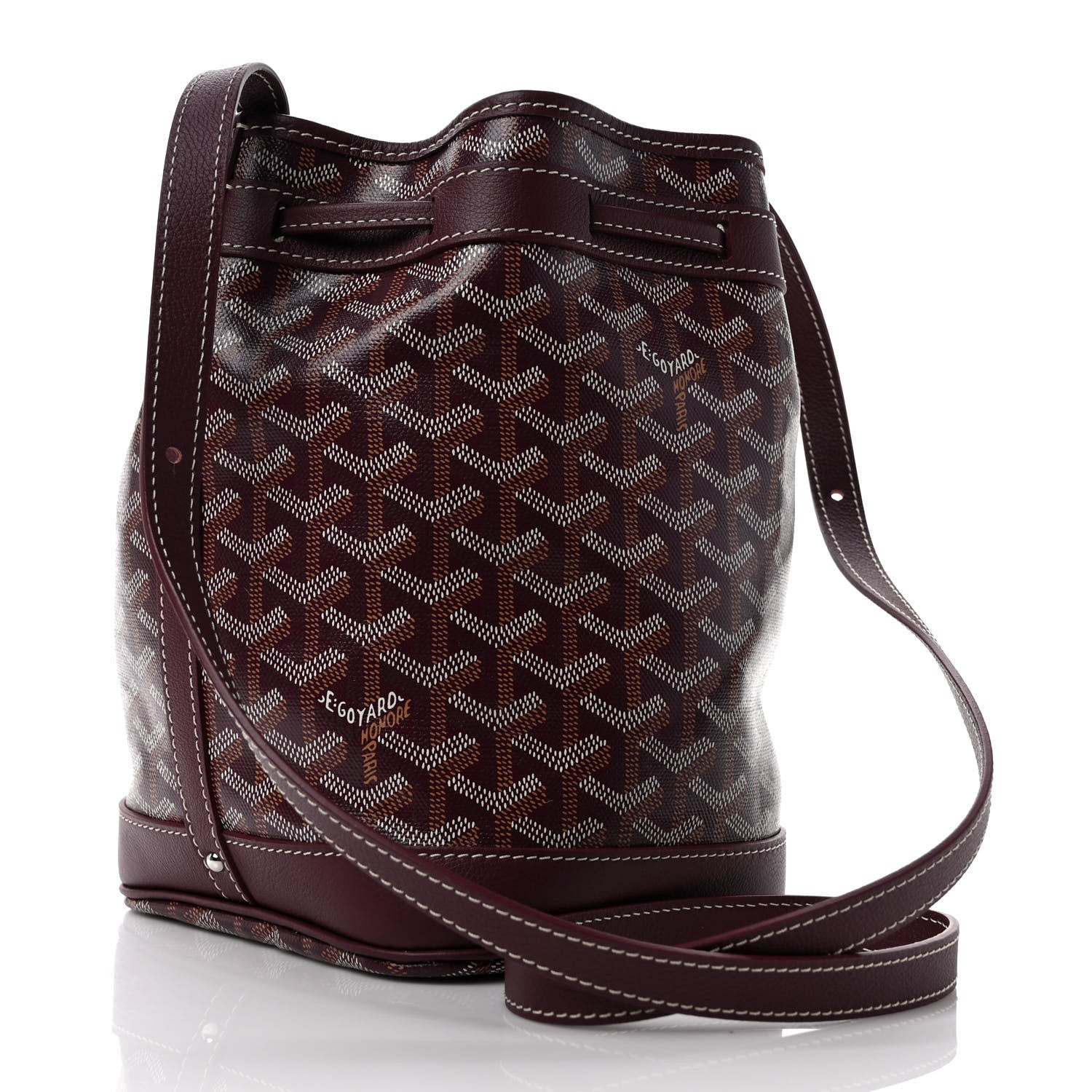 Goyard Goyardine Petit Flot Bucket Bag PM Burgundy 3 of 8