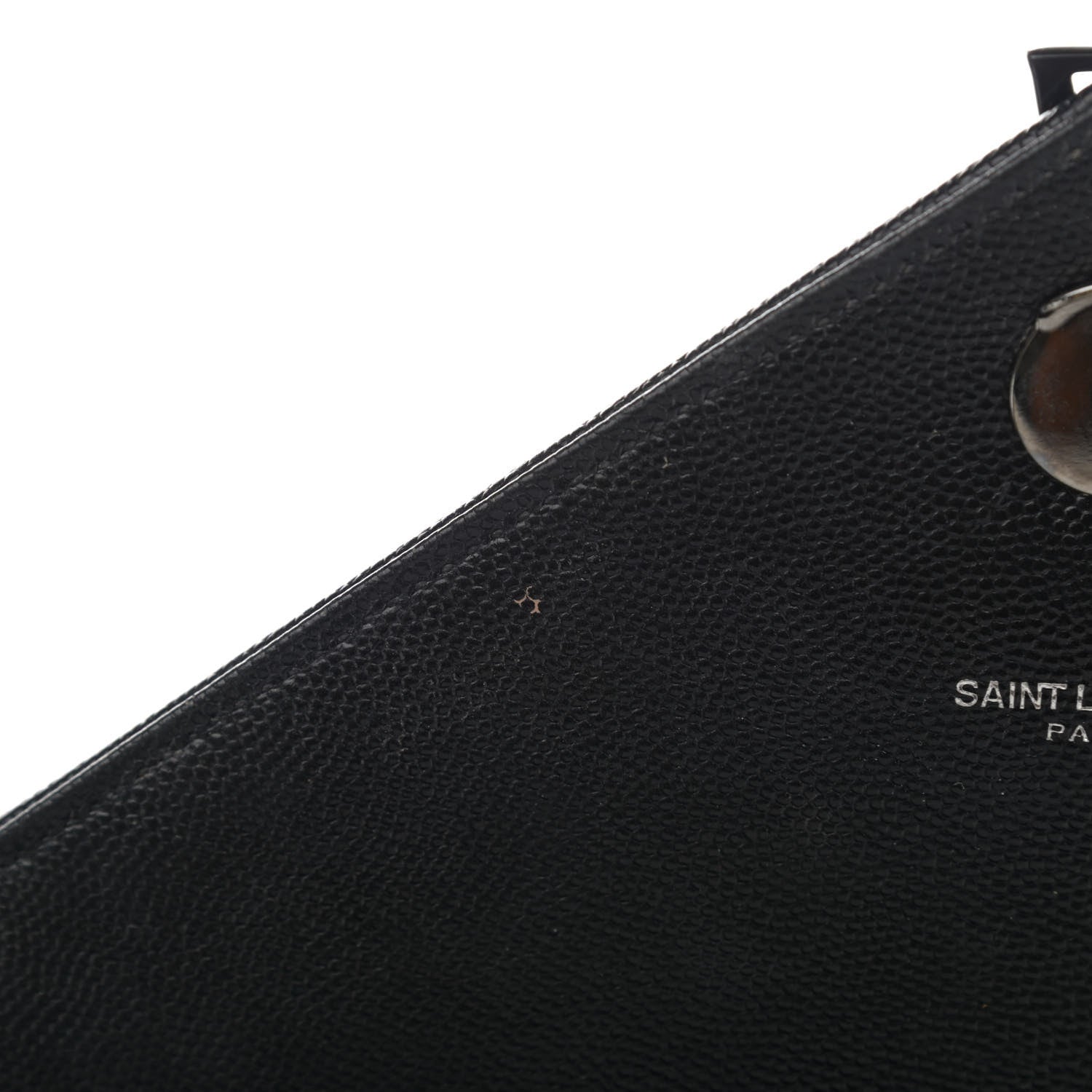 Saint Laurent Grain De Poudre Textured Mixed Matelasse Large Triquilt Monogram Monochrome Satchel Black 11 of 12