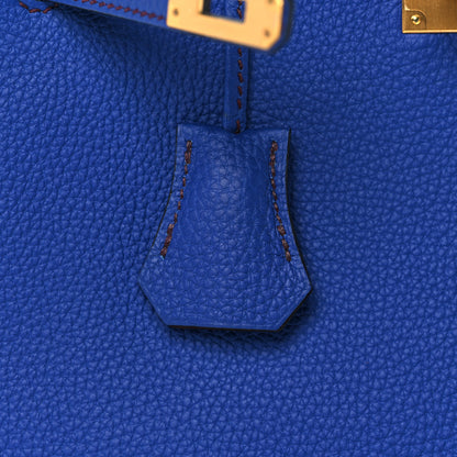 Hermes Togo Horseshoe Kelly Retourne 25 Bleu Electrique Bordeaux 36 of 38