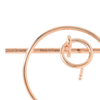 Hermes 18K Rose Gold PM Loop Earrings 4 of 5