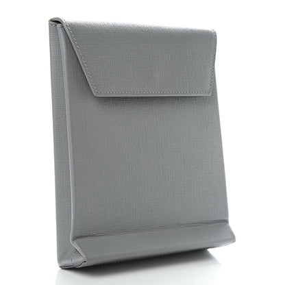 Balenciaga Squared Calfskin Logo Shopping Envelope Clutch Balenciaga Grey 3 of 8