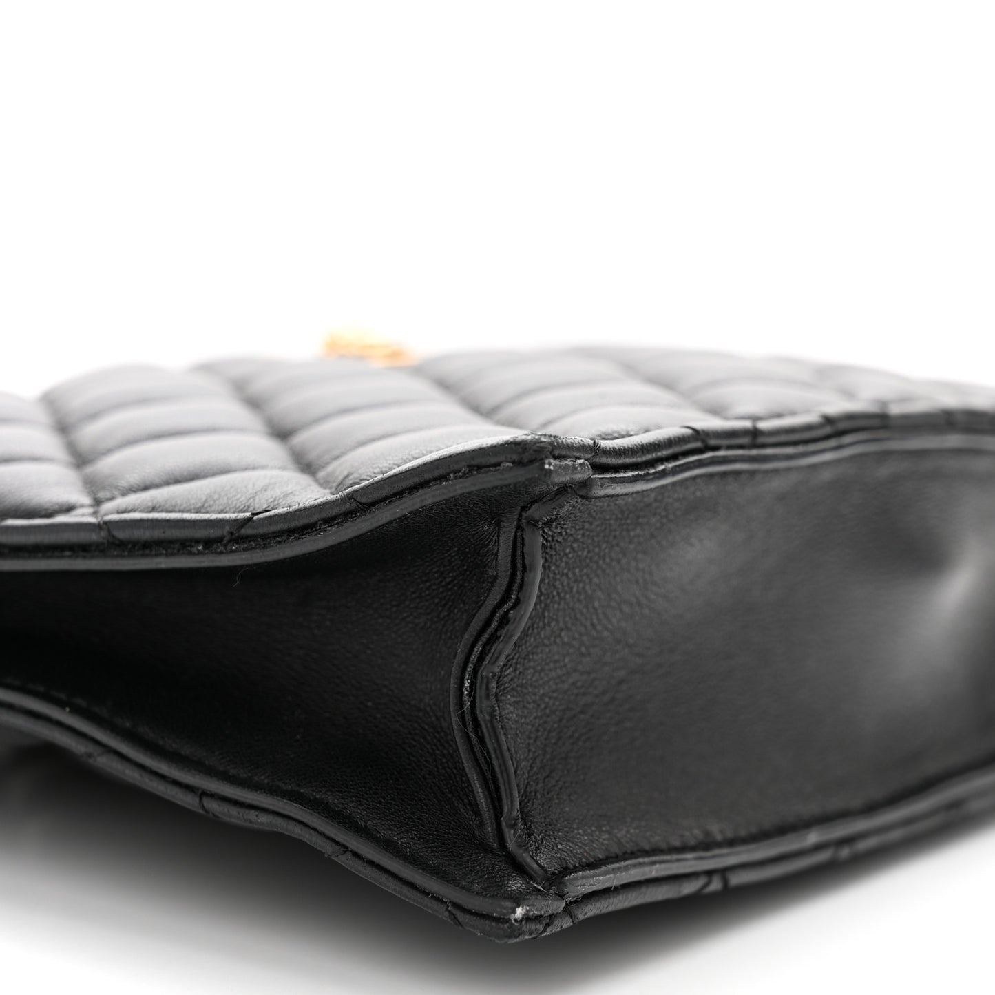 Calfskin Quilted Small Tribute Icon Pouch Black