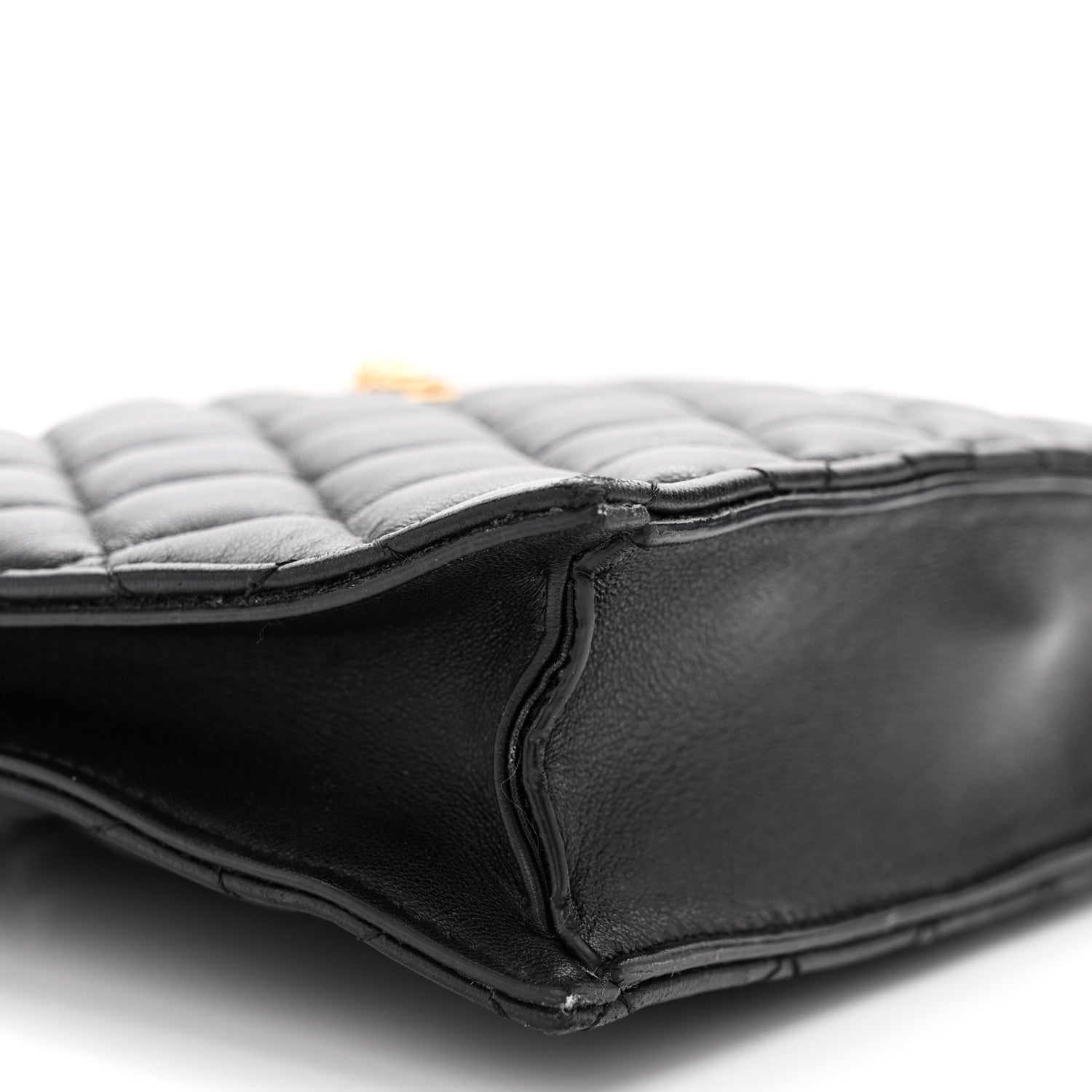 Versace Calfskin Quilted Small Tribute Icon Pouch Black 8 of 9