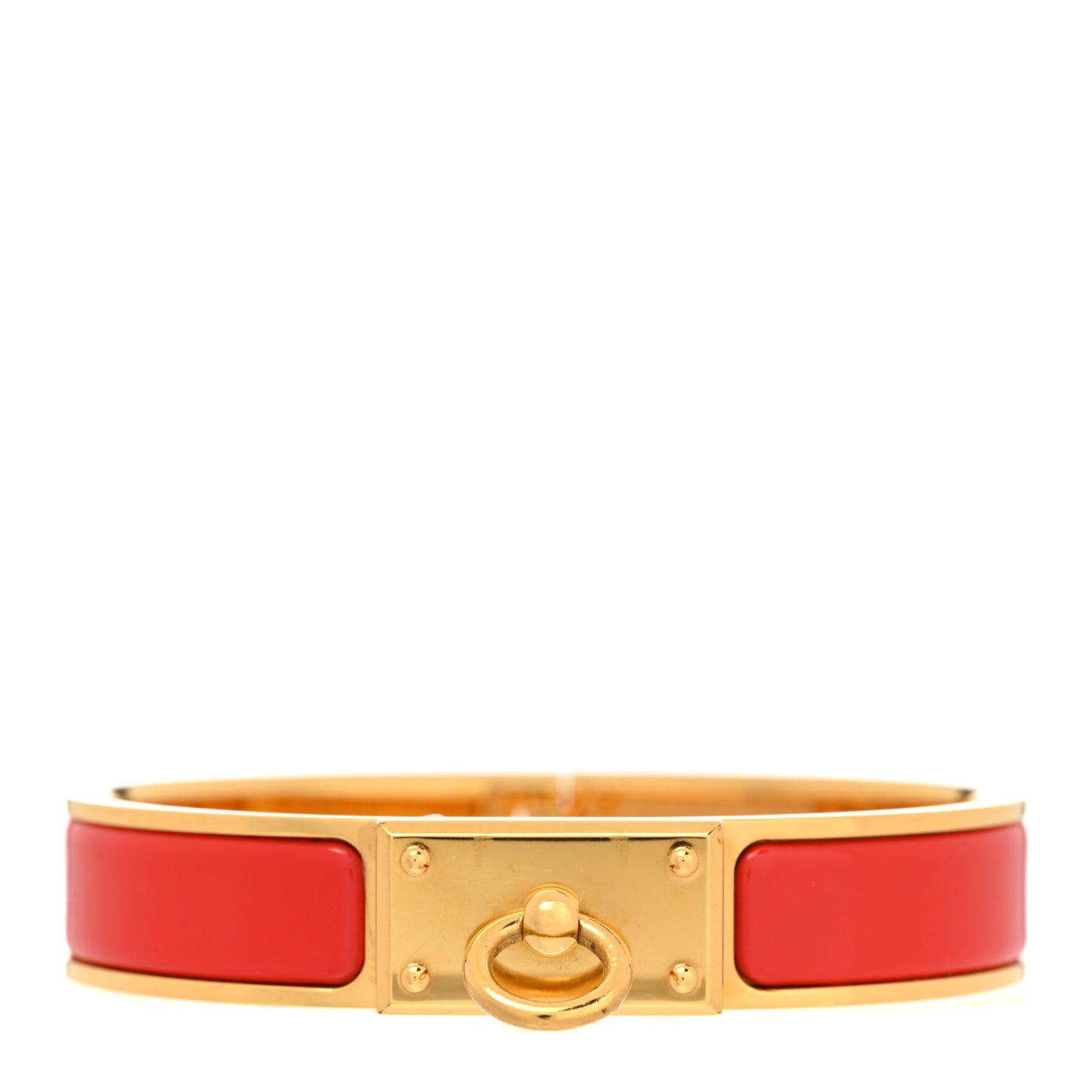 Enamel Anneau Bracelet PM Rouge Corail