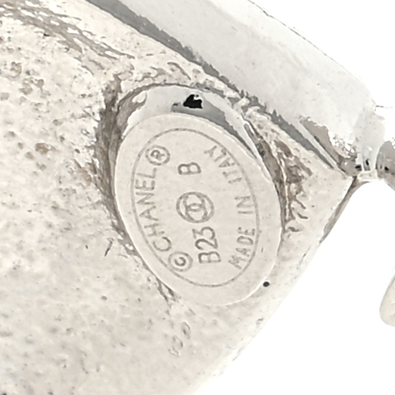 Chanel Pearl Crystal CC Heart Drop Earrings Silver 4 of 4