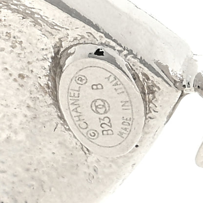 Chanel Pearl Crystal CC Heart Drop Earrings Silver 4 of 4