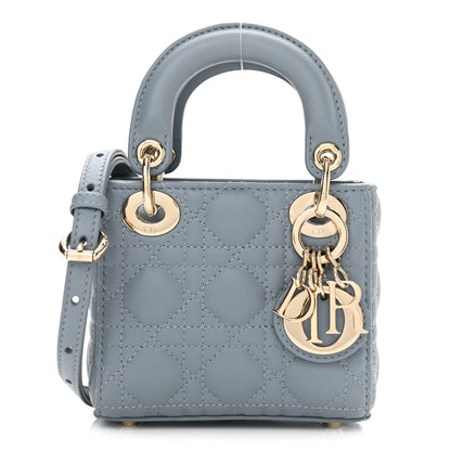 Christian Dior Lambskin Cannage Micro Lady Dior Cloud Blue 1 of 11