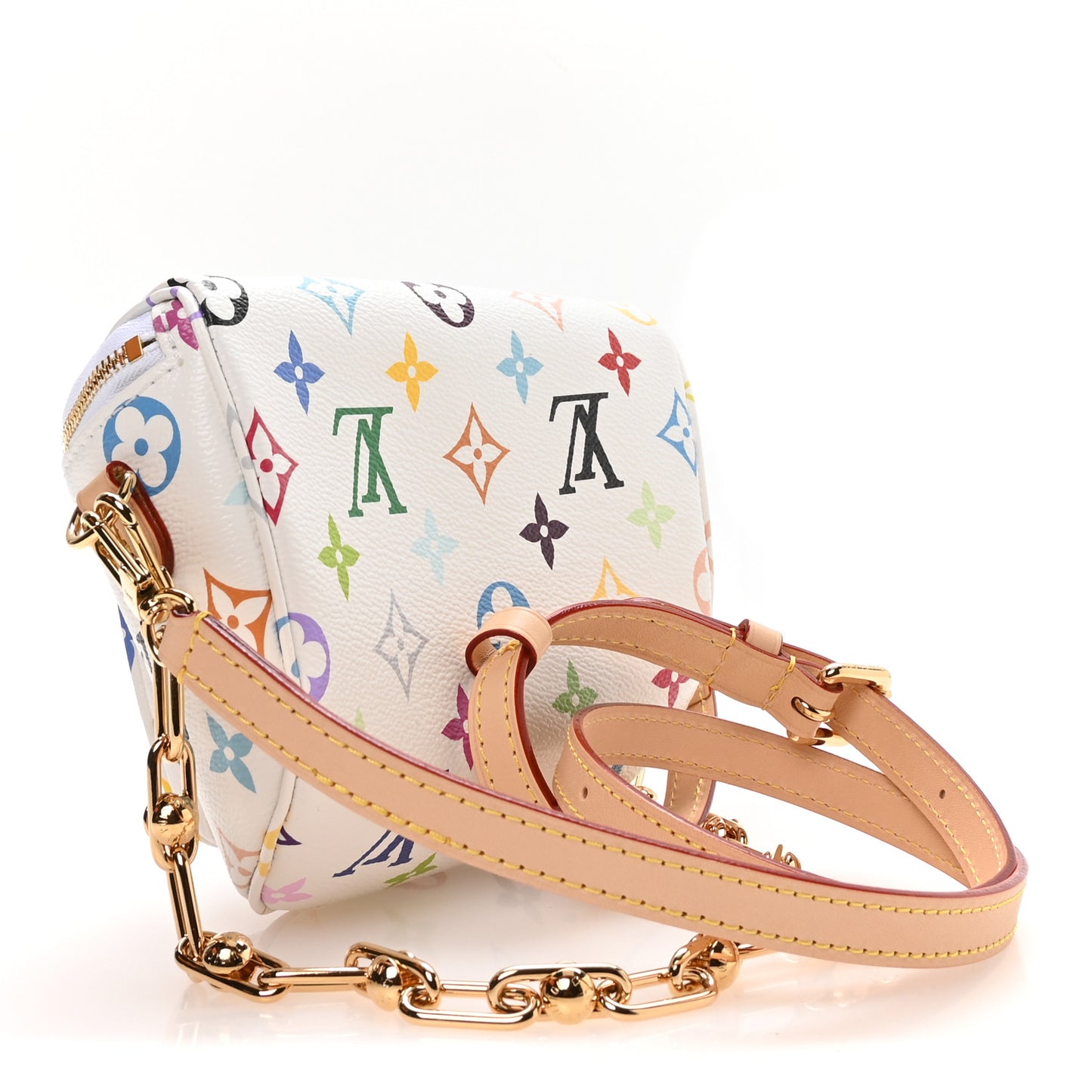 LV X TM Monogram Multicolor Mini Bumbag White