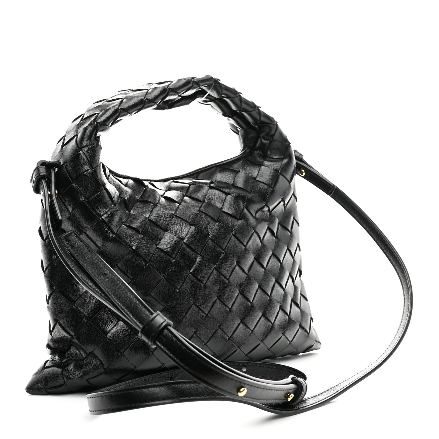 Calfskin Intrecciato Mini Hop Black