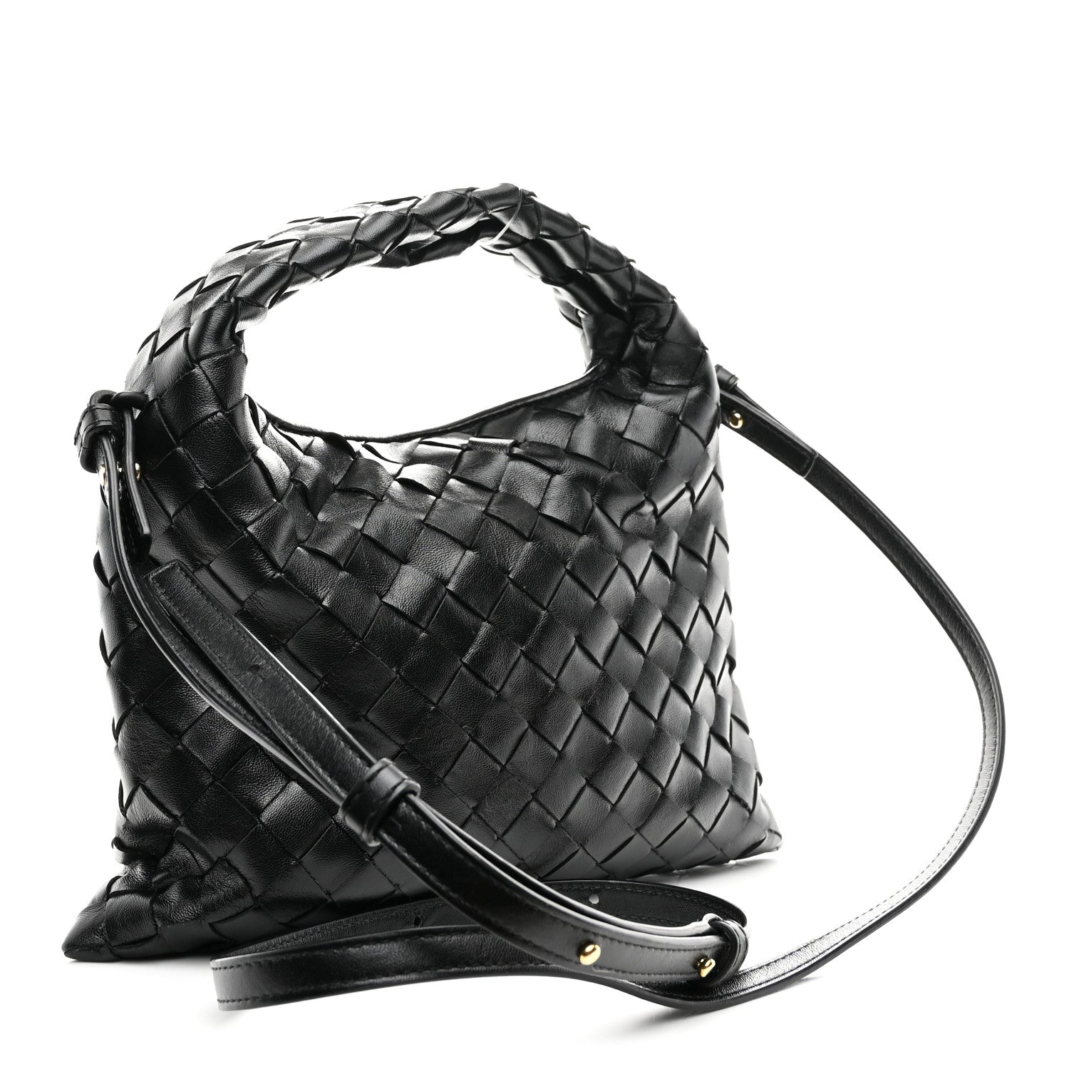 Bottega Veneta Calfskin Intrecciato Mini Hop Black 3 of 10