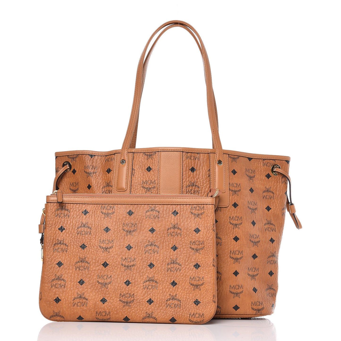 Visetos Medium Liz Reversible Shopper Tote Cognac