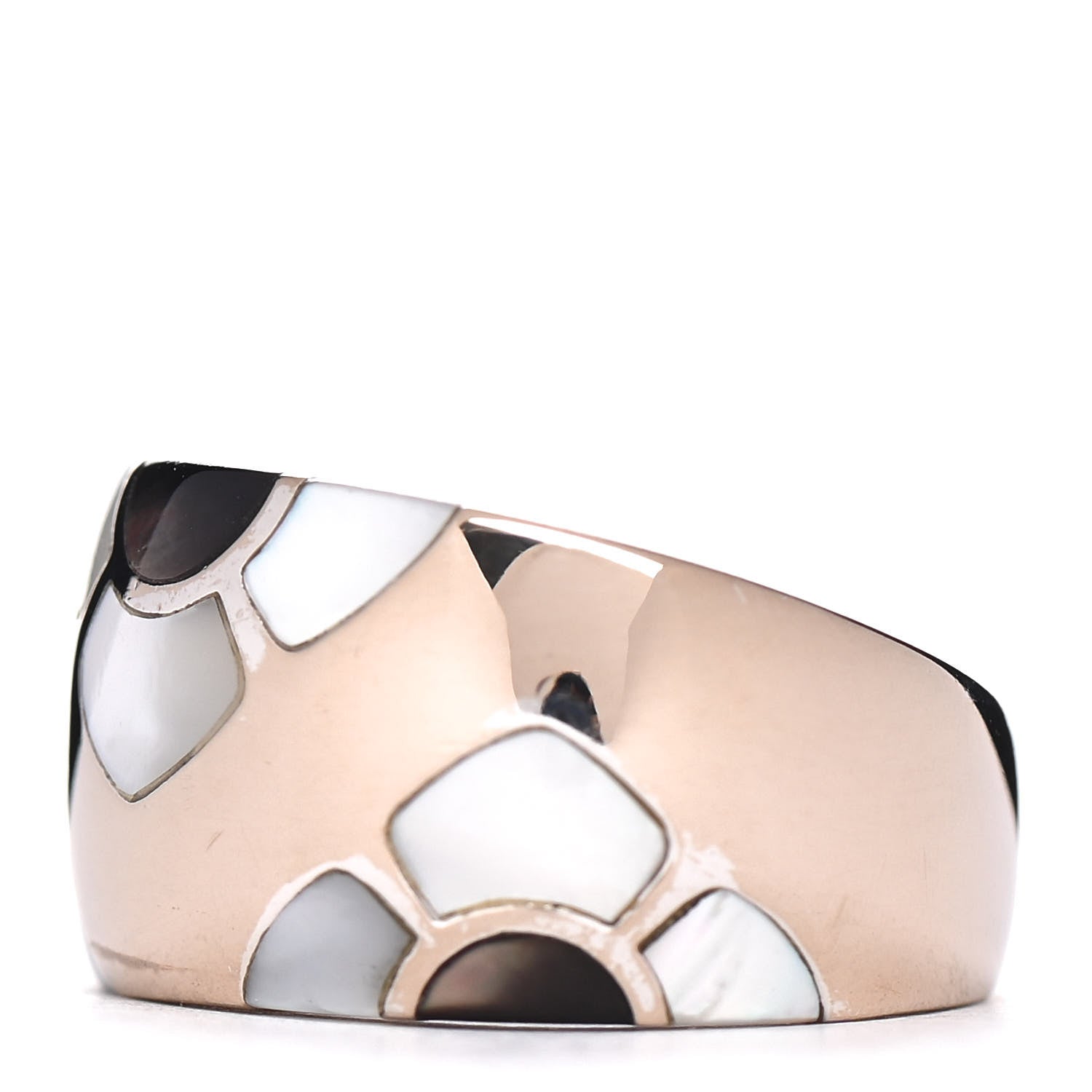 Van Cleef & Arpels 18K White Gold Mother of Pearl Marqueterie Ring 53 6.5 3 of 5