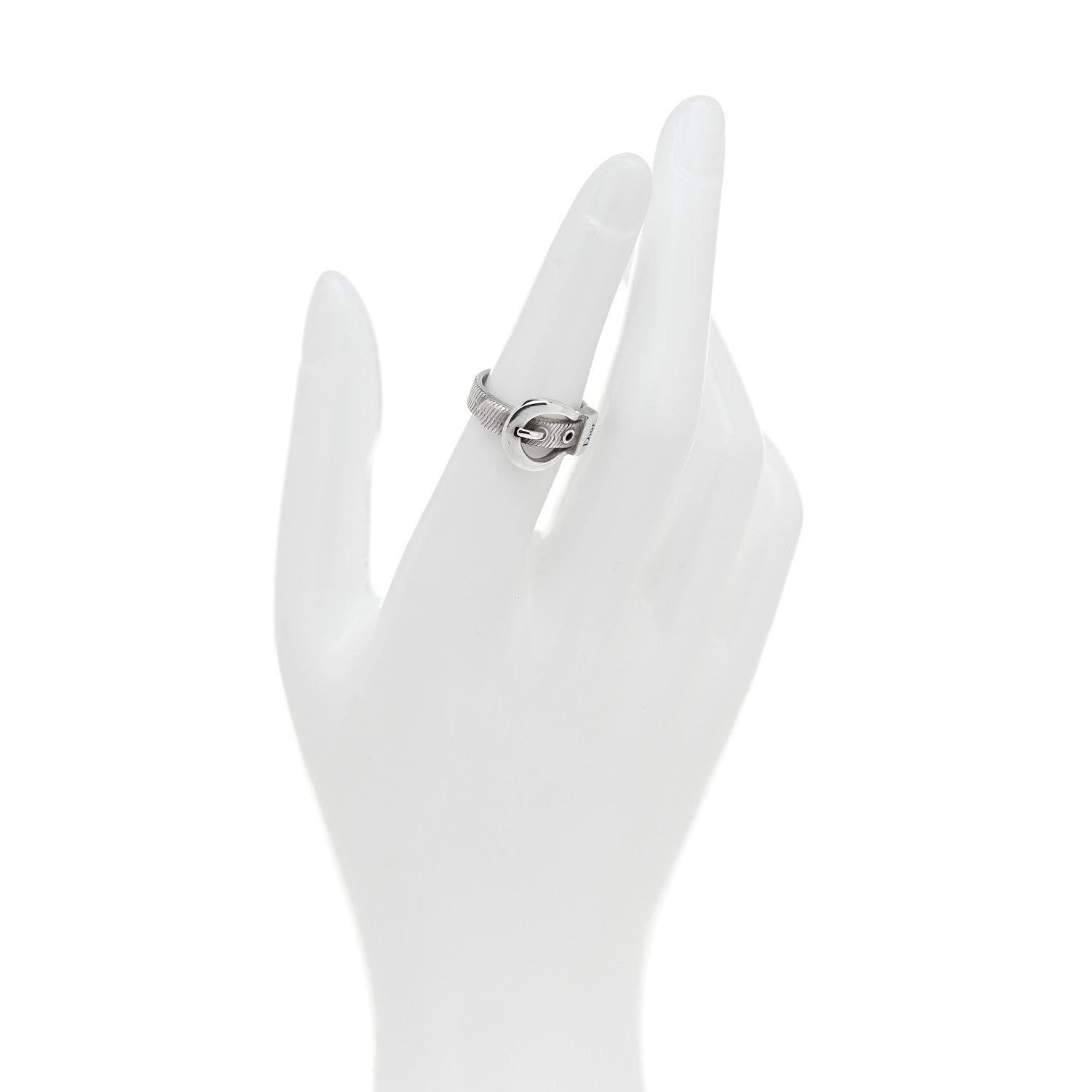 Christian Dior Metal Buckle Ring 49 5 Silver 2 of 4