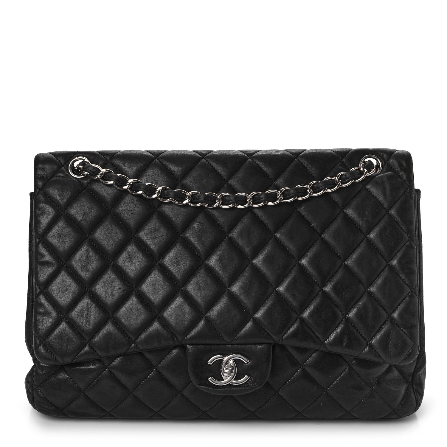 Chanel Lambskin Quilted Maxi Single Flap Black 1 of 14