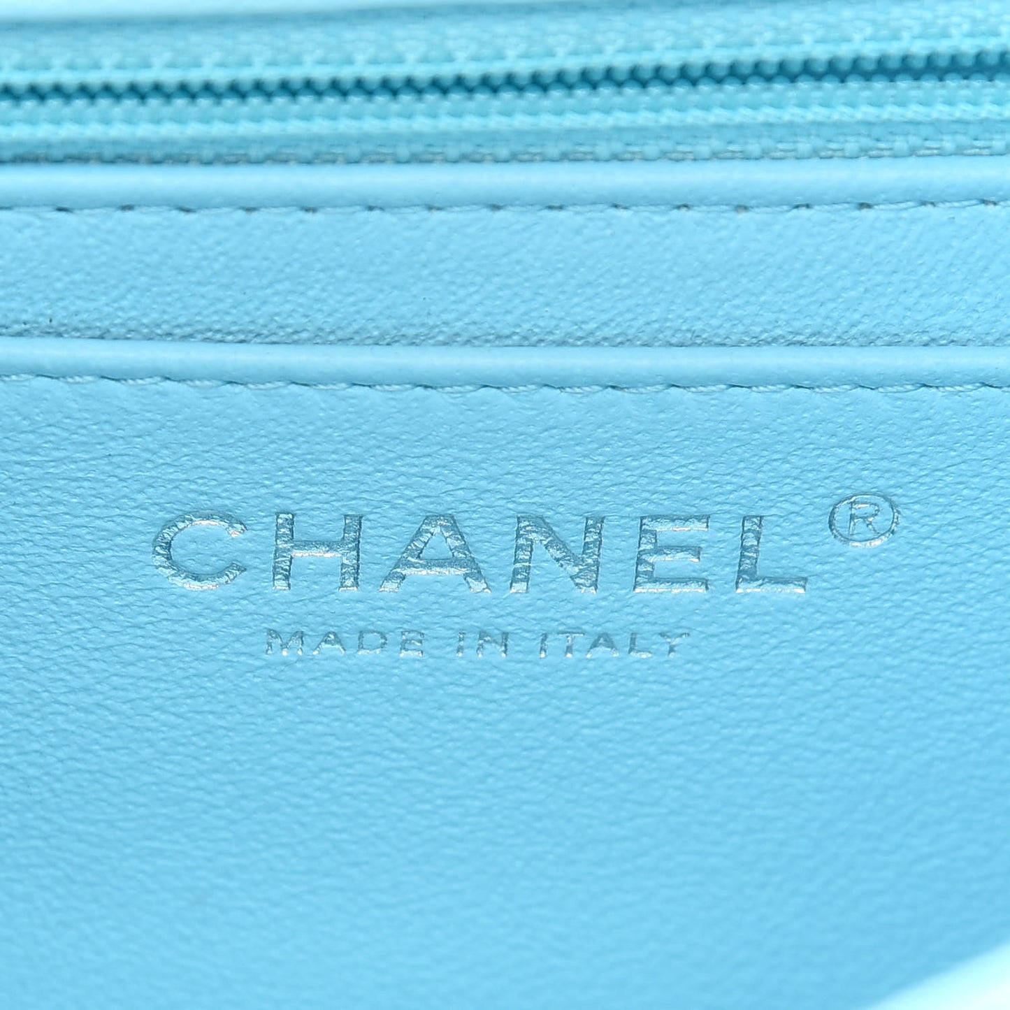 Lambskin Quilted Mini Rectangular Flap Neon Blue