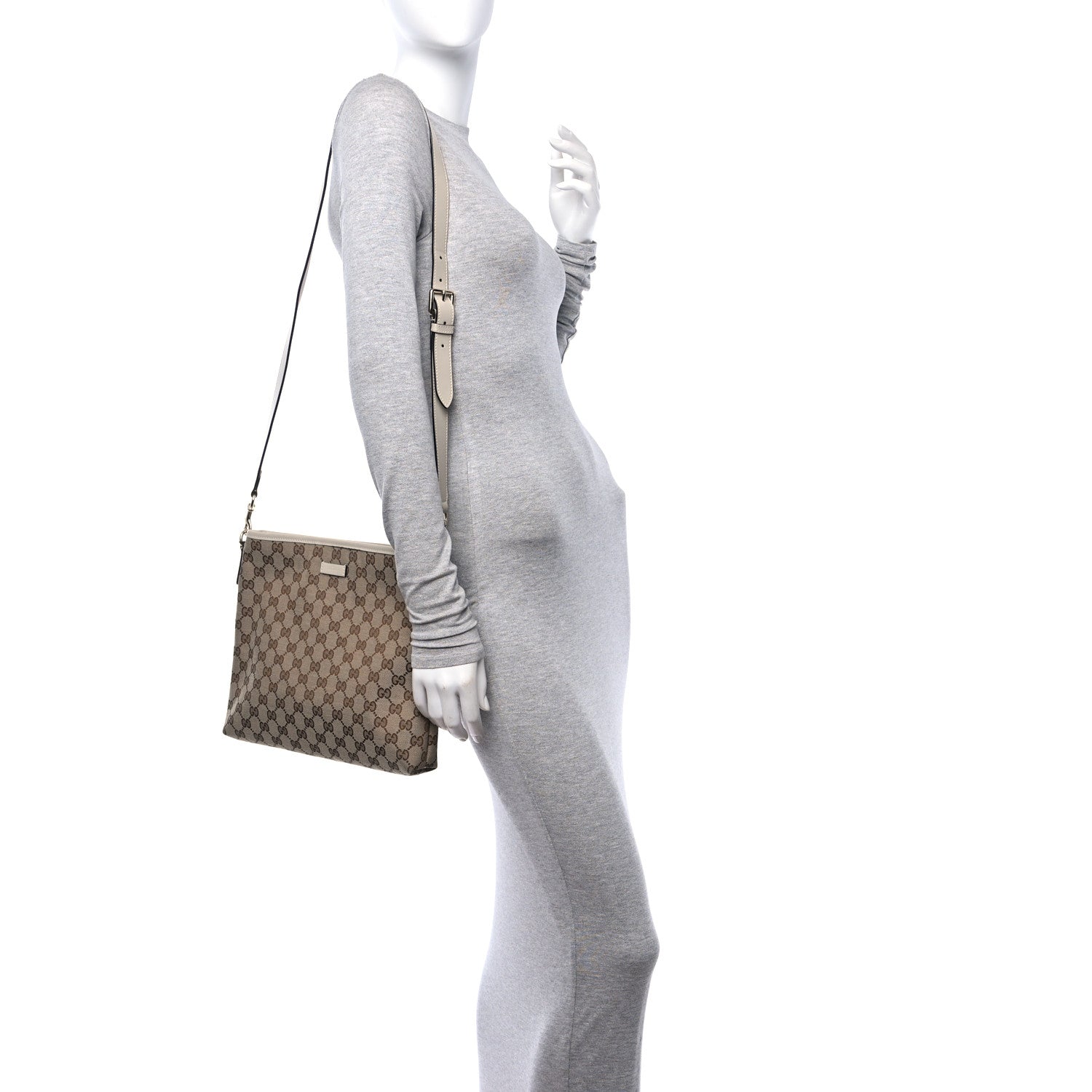 Gucci Monogram Medium Flat Messenger Bag Off White 2 of 10