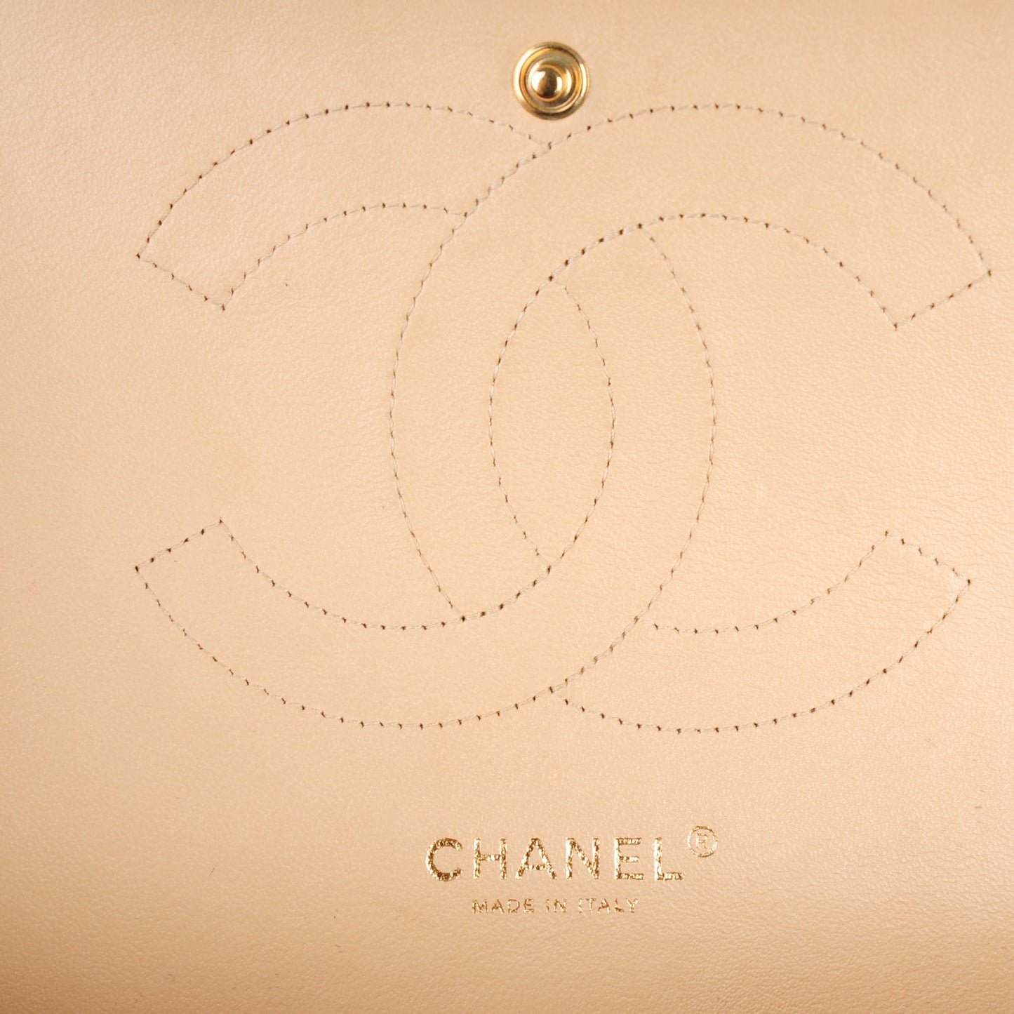 Caviar Quilted Jumbo Double Flap Beige Clair