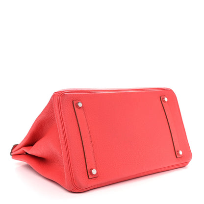 Hermes Taurillon Clemence Birkin 35 Rouge Pivoine 3 of 10
