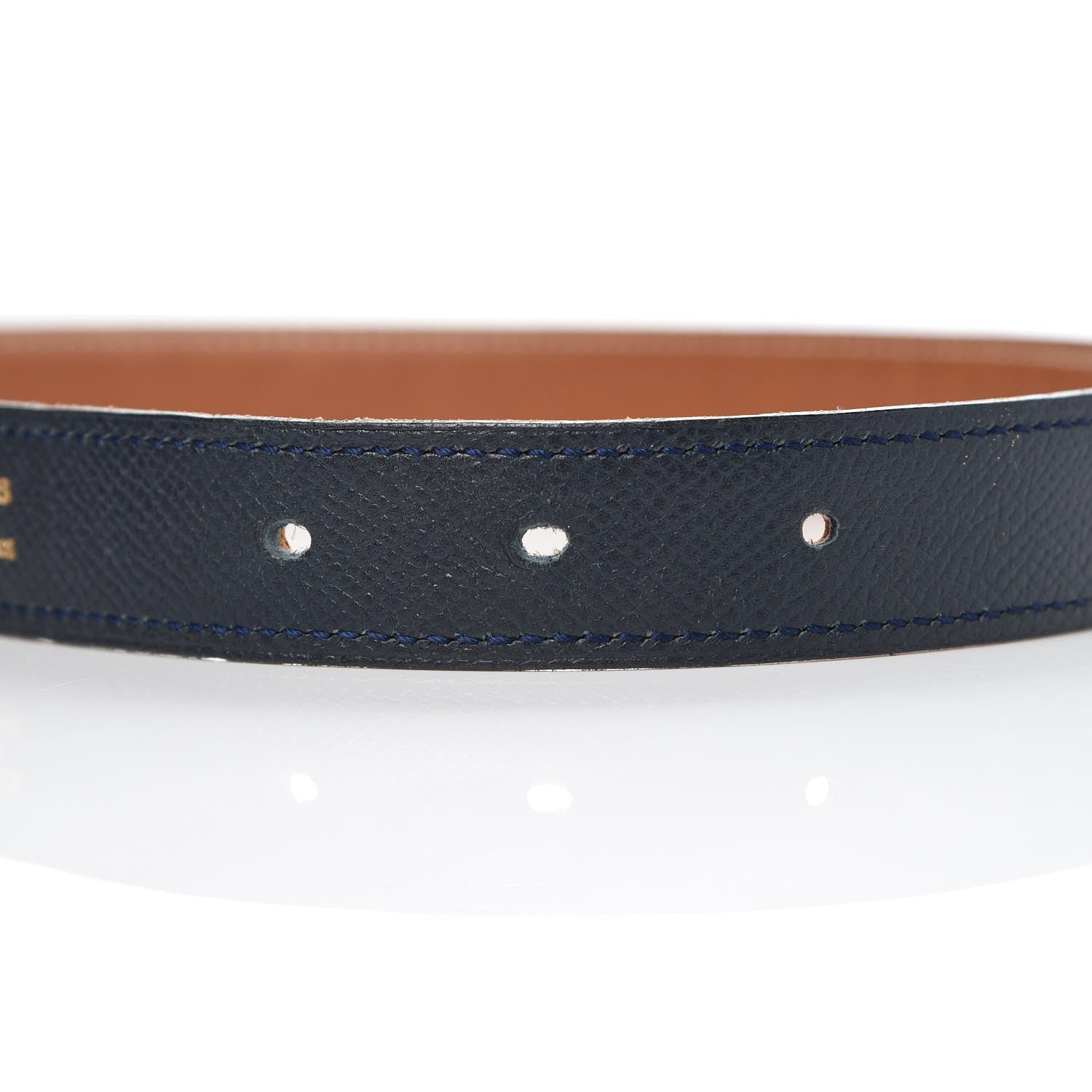 Hermes Courchevel 24mm Constance H Belt 65 Bleu Marine Gold 7 of 8