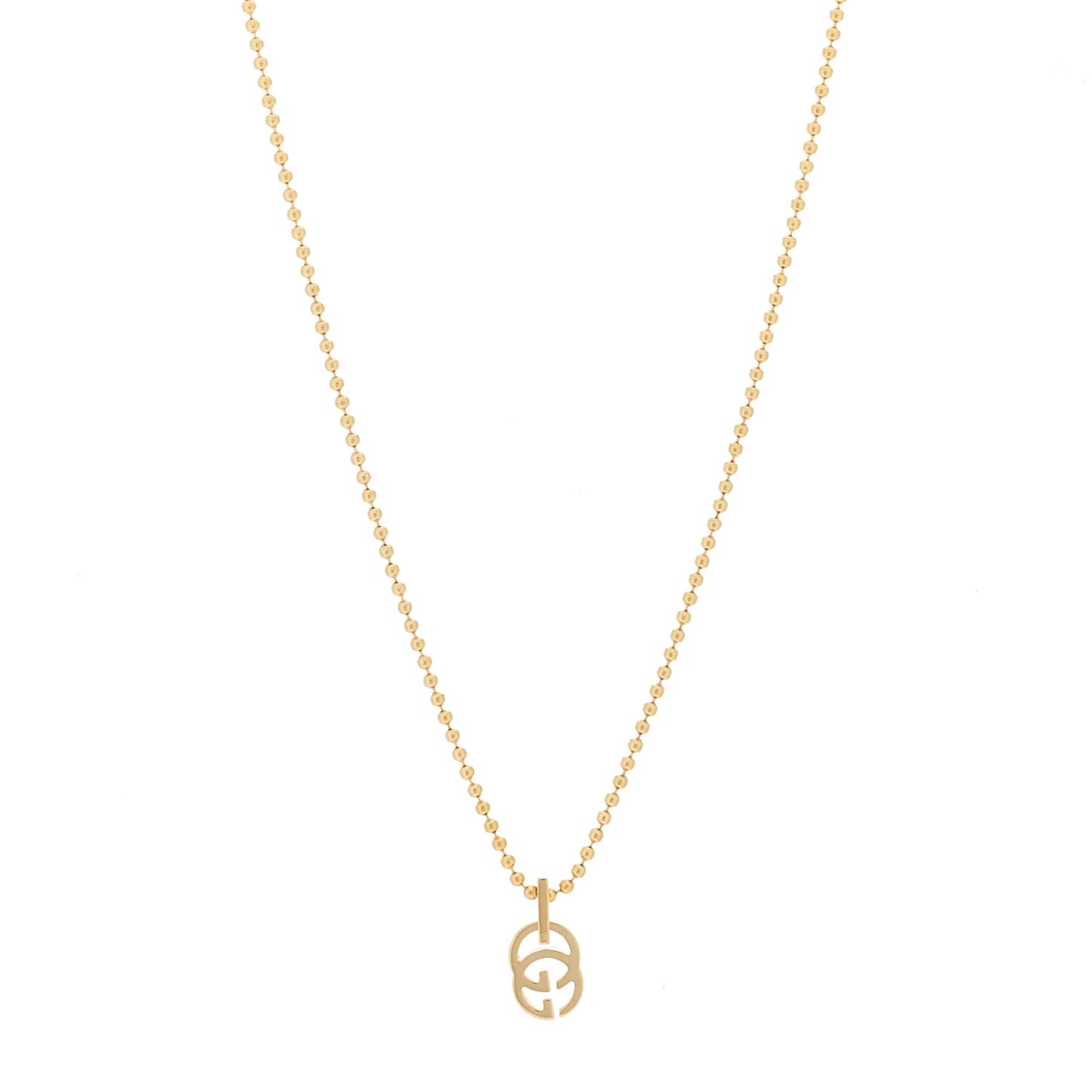 18K Yellow Gold Running GG Pendant Necklace