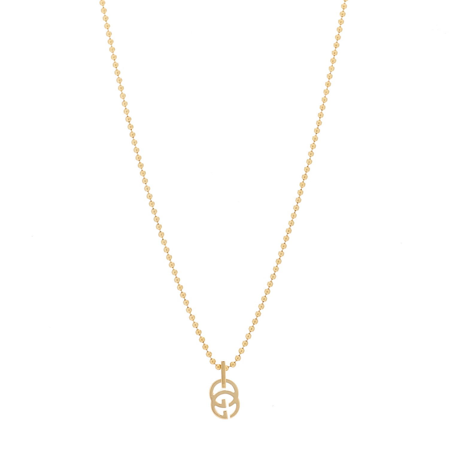 Gucci 18K Yellow Gold Running GG Pendant Necklace 1 of 5