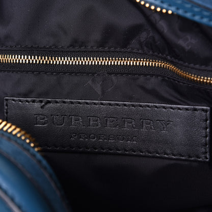 Burberry Haymarket Check Suede Prorsum Tassel Bowling Bag Blue 5 of 6