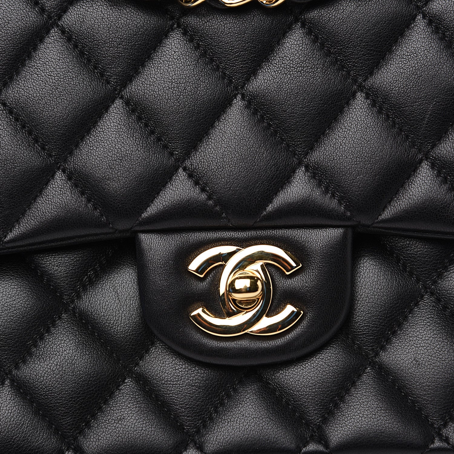 Chanel Lambskin Quilted Medium Double Flap Black 7 of 15
