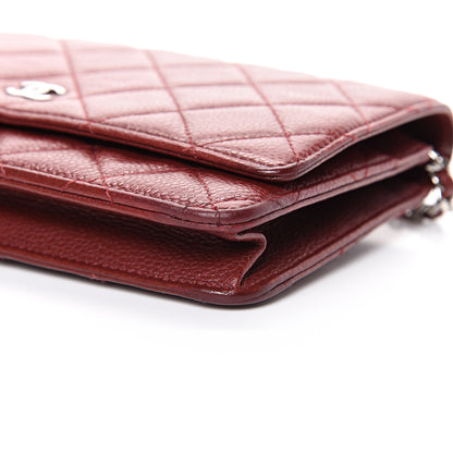 Chanel Caviar Quilted Wallet On Chain WOC Dark Red 11 of 12