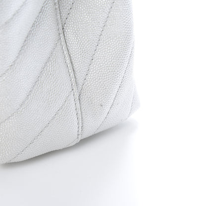Chanel Iridescent Caviar Chevron Quilted Mini Coco Handle Flap White 11 of 11