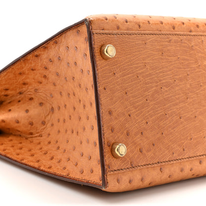 Hermes Ostrich Kelly Sellier 32 Gold 10 of 14